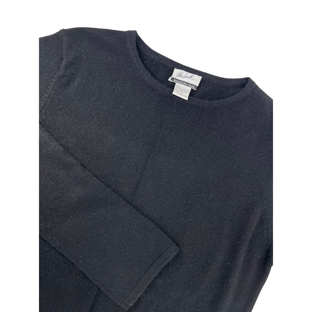 Randolph Duke Black Angora Merino Wool Cashmere Blend Tunic Sweater Women Medium